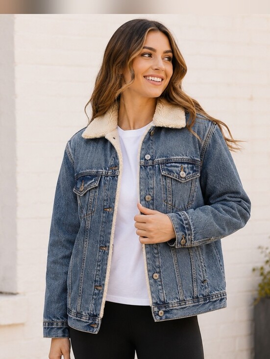 Old Navy Jackets & Blazers - ✨ Old Navy Sherpa-Lined Boyfriend Denim Jacket - Size Small ✨